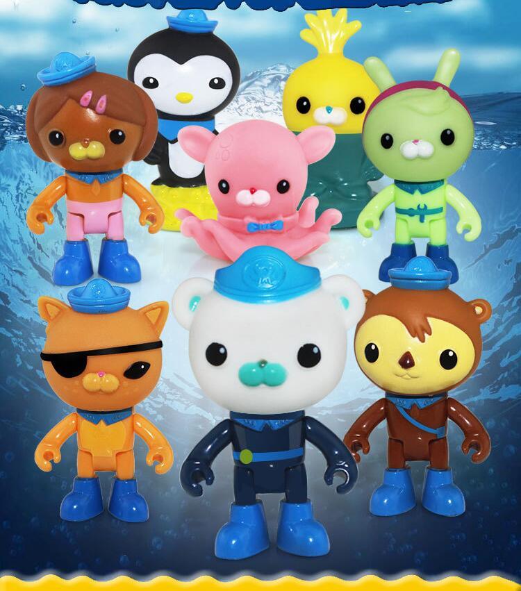 8 Octonauts Action Figures Toys Captain Barnacles Medic Peso Character Toy Gift 