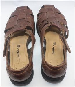 Thom McAn Women's Fisherman Brown Leather Sandals Vintage Sz 6W Shoes | eBay