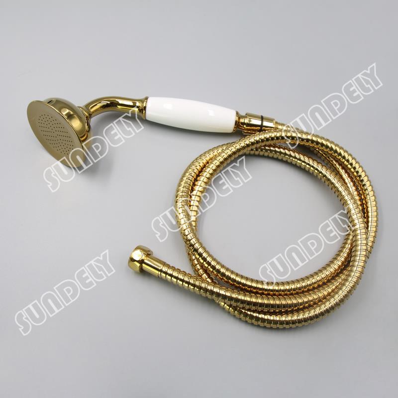 Gold Traditional Victorian Handheld Shower Head & 1.5M Good Quality