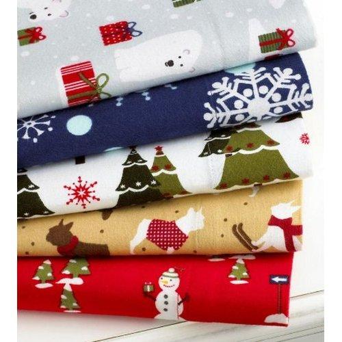 Martha Stewart Flannel Christmas Sheet Set Full Queen | eBay