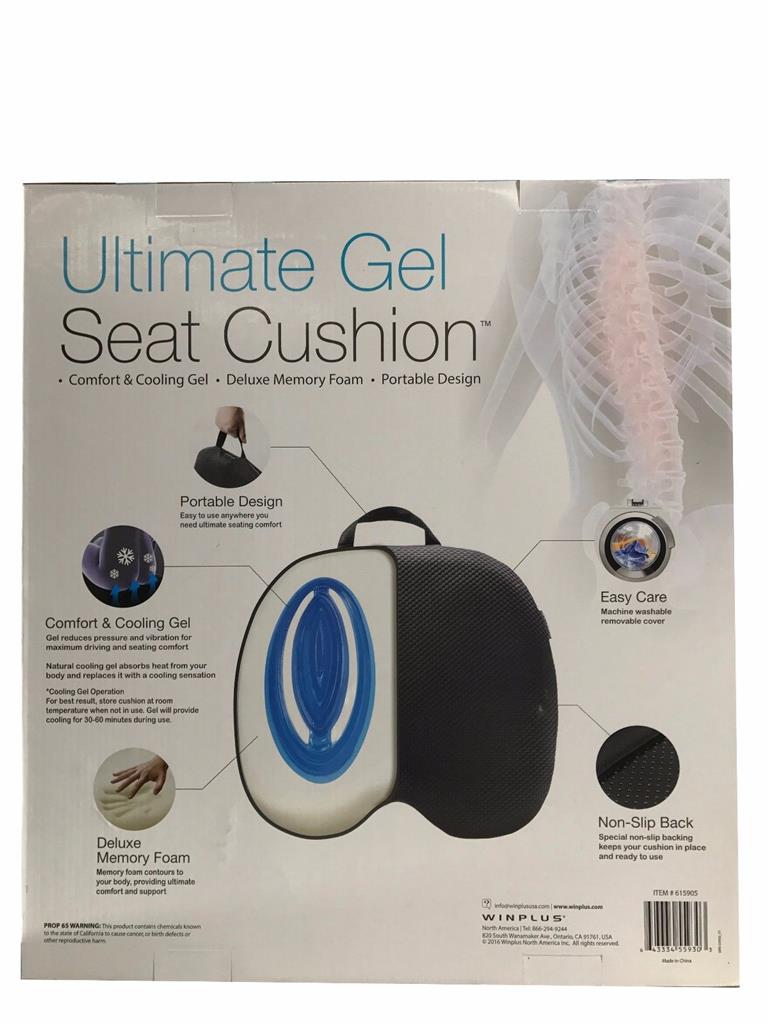 Ultimate Gel Seat Cushion Comfort & Cooling Gel Deluxe Memory Foam
