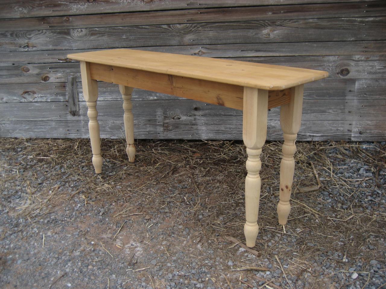 Amish Made Reclaimed Barnwood Turn Leg Sofa Table Unfinished Free Amish Made Reclaimed Barnwood Turn Leg Sofa Table