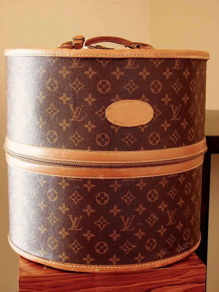 Authentic Louis Vuitton Monogram Hat Box Wig Box VTG Luggage RARE French Co MPRS | eBay