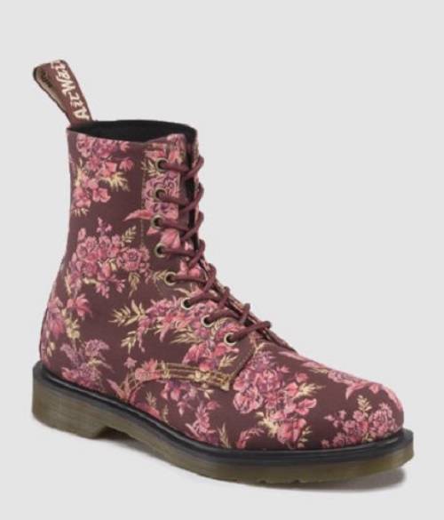 cherry red flora doc martens