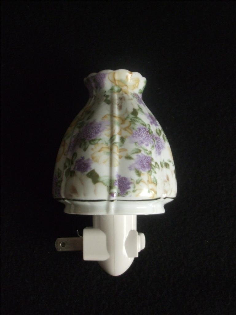 Ceramic Night Light Hurricane Lamp Shade Roses Lilac Fl New Ceramic Night Light Hurricane Lamp Shade Roses Lilac