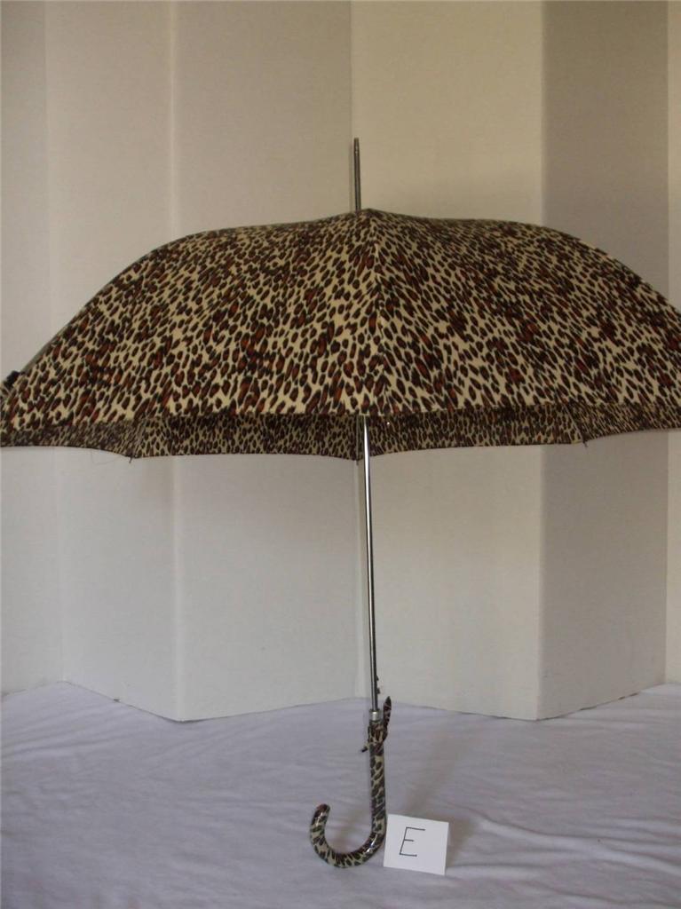 Rain/Sun Stick Umbrella Parasol Animal Leopard Cheetah Tiger Print NEW
