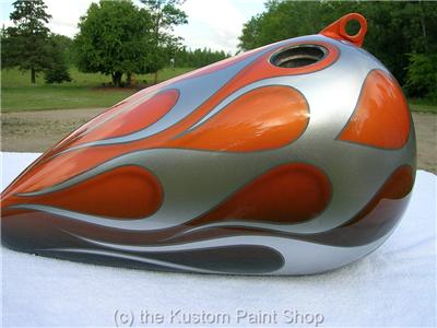 Harley Davidson Orange Paint on Custom Paint Job Harley Davidson Honda Yamaha Suzuki Ebay