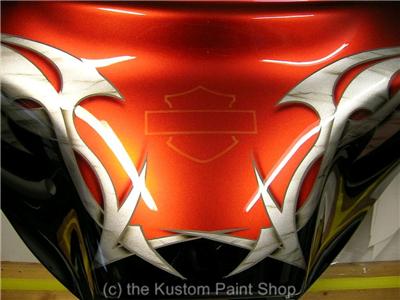 Harley Davidson Orange Paint on Custom Paint Job Harley Davidson Honda Yamaha Suzuki Ebay