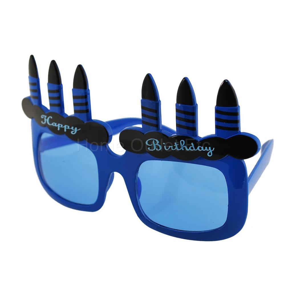 Adult Happy Birthday Candles Sunglasses Novelty Funny Costume Party