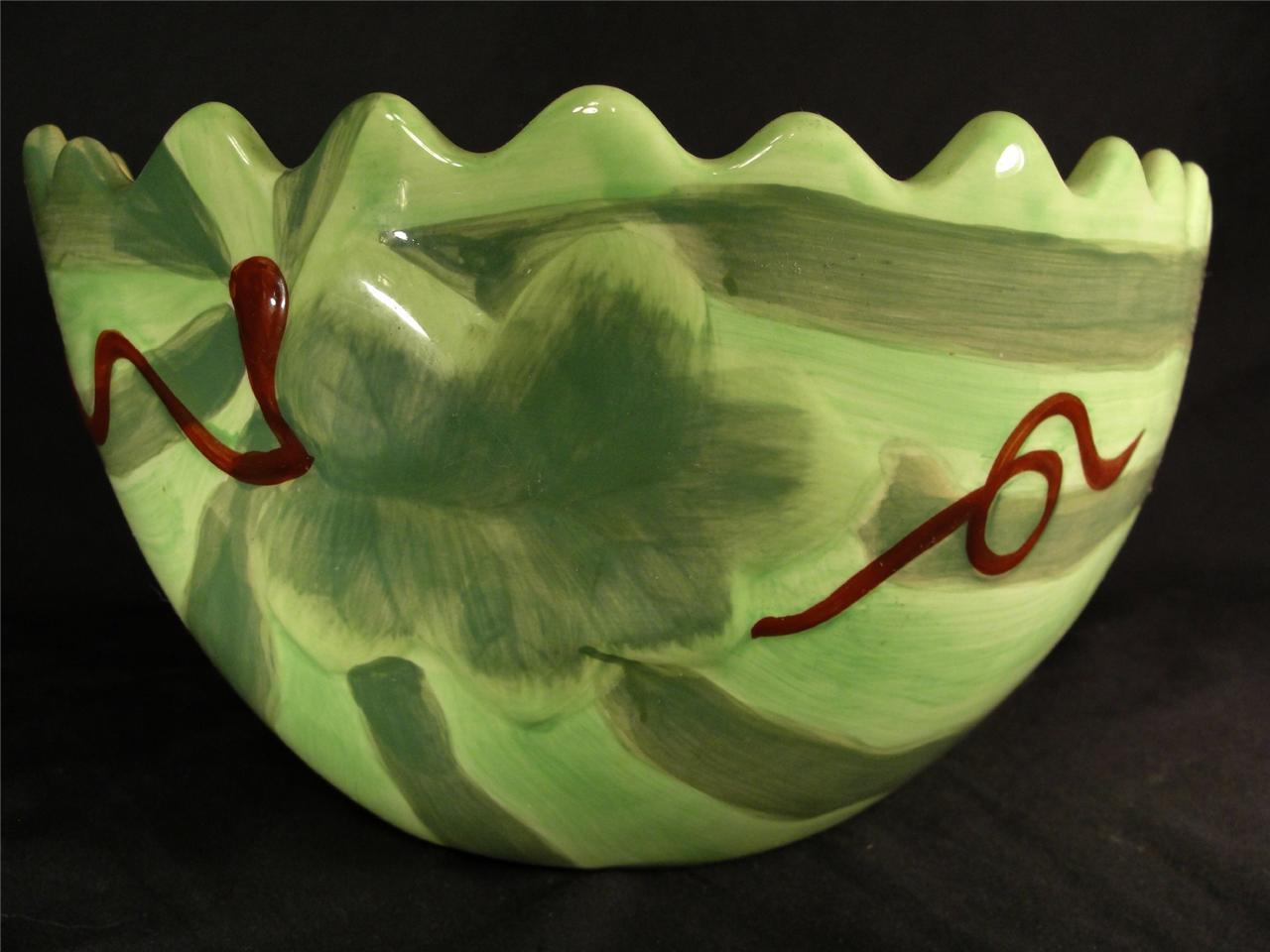 LARGE WATERMELON SALAD SERVING BOWL, NEW, CERAMIC, DISHWASHER SAFE mint