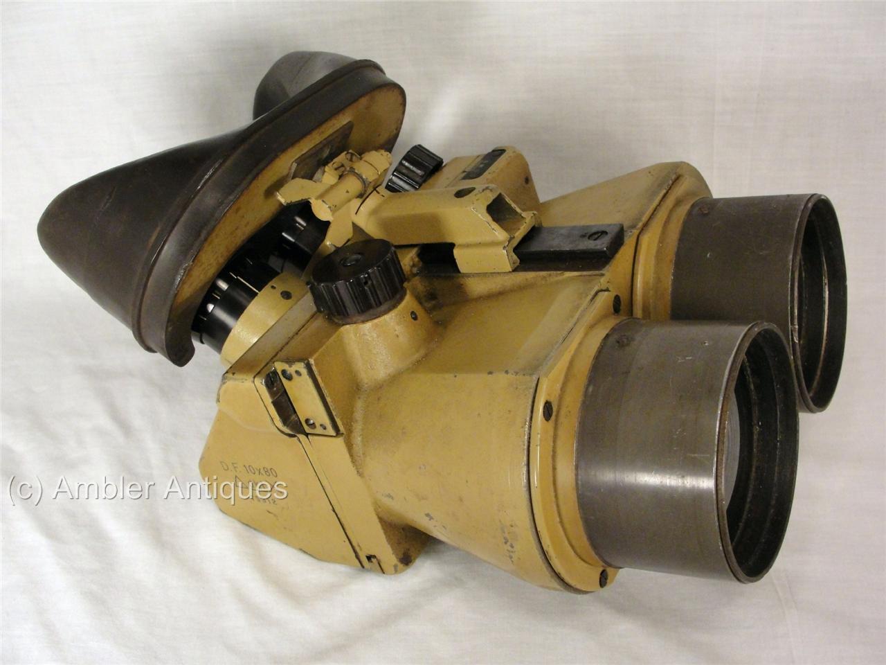 RARE WW2 German DF 10x80 dkl Flak Binoculars by Josef Schneider DAK Tan