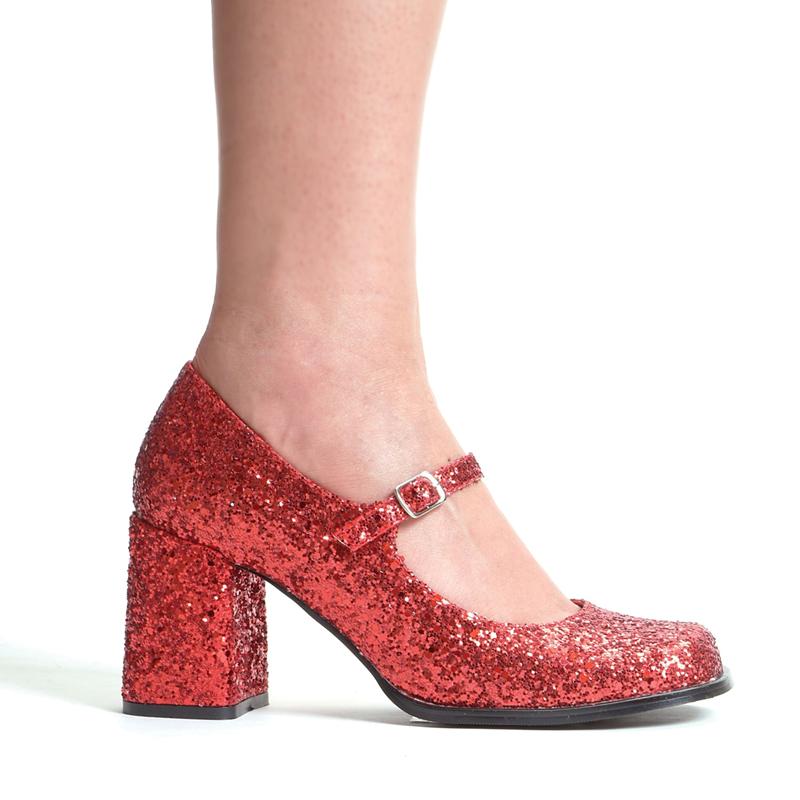 3 inch Heel Red Glitter Mary Jane Shoes eBay