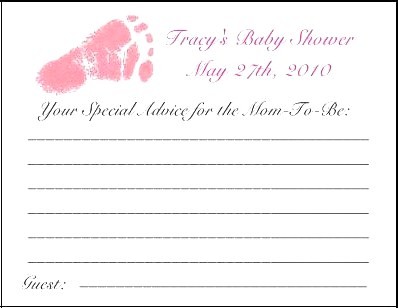 Advice Cards For Baby Shower. 10 BABY SHOWER PERSONALIZED