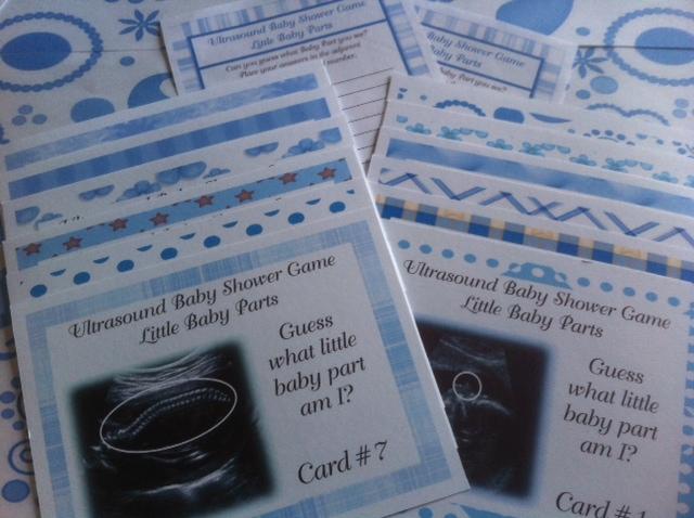 BABY SHOWER BLUE LITTLE BABY ULTRASOUND GAME ICE BREAKER SET EBay