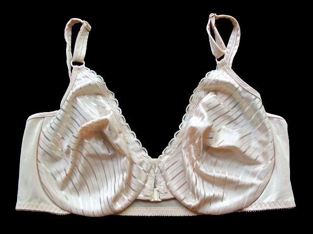 Warners Nude Bright Stripes Lace Front Close Underwire Bra 36c 38d 
