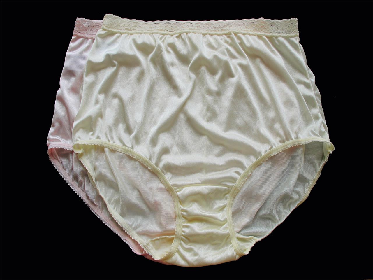 2 Warners Vintage White Pink Perfect Measure Lace Trim Full Brief