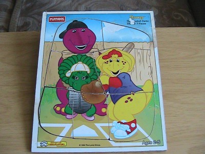 Barney Clothing Store on Playskool Barney Baseball 7 Piece Wood Wooden Puzzle Ebay