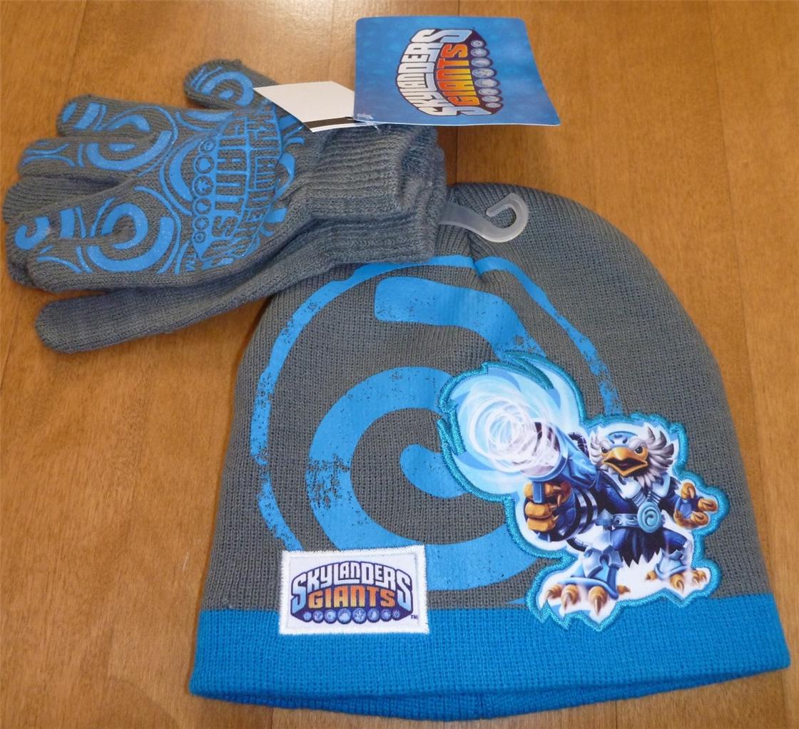 Boys Winter HAT set stocking cap gloves Skylanders Batman Spiderman