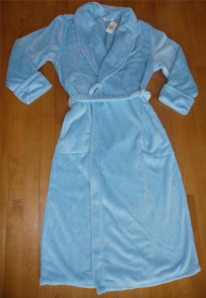 Womens JASMINE ROSE Plush BATHROBE Robe Size M L XL sleep green blue