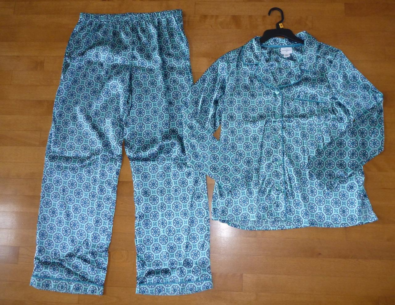 Womens Jaclyn Smith SATIN PAJAMAS Size Sm M L XL 3X Top pants Red