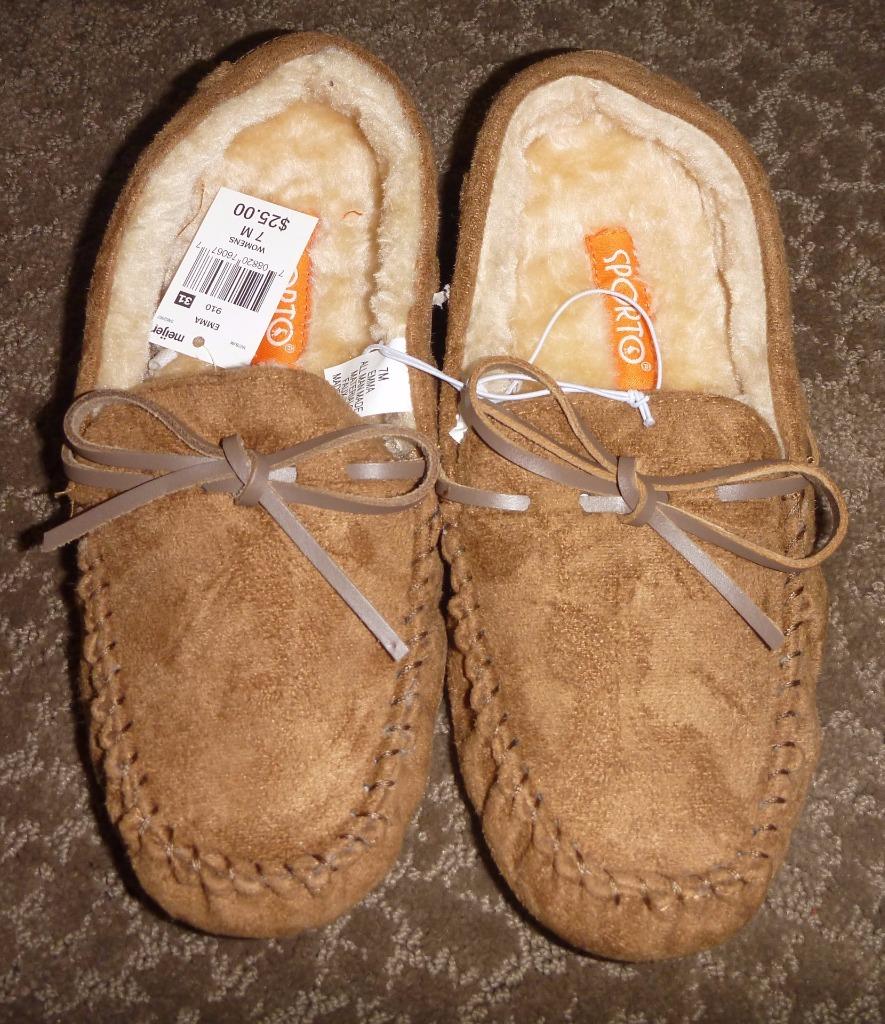 Womens Sporto Moccasin Slippers House Shoes Size 6 7 8 9