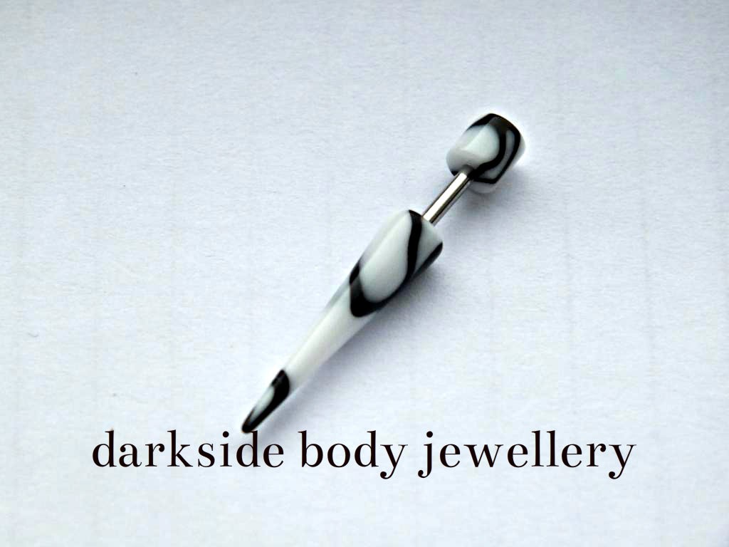 Fake Ear Stretchers imitation cheater illusion earrings Marble Plain & Glow 3 4 - Picture 7 of 10