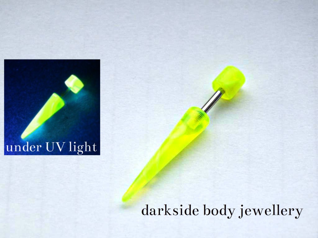 Fake Ear Stretchers imitation cheater illusion earrings Marble Plain & Glow 3 4 - Picture 8 of 10