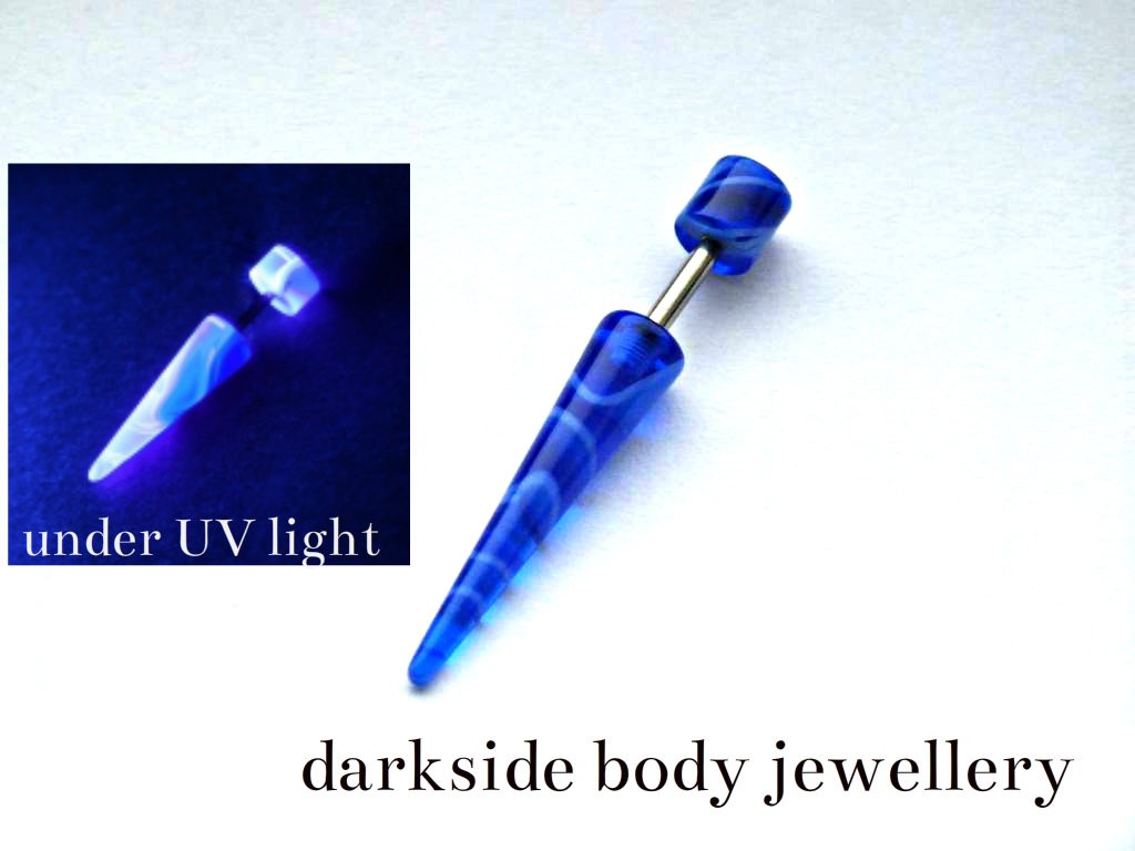 Fake Ear Stretchers imitation cheater illusion earrings Marble Plain & Glow 3 4 - Picture 9 of 10