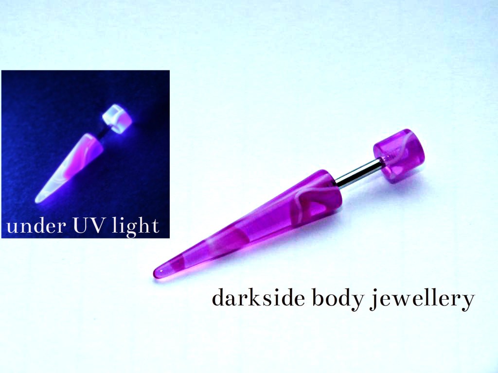 Fake Ear Stretchers imitation cheater illusion earrings Marble Plain & Glow 3 4 - Picture 10 of 10