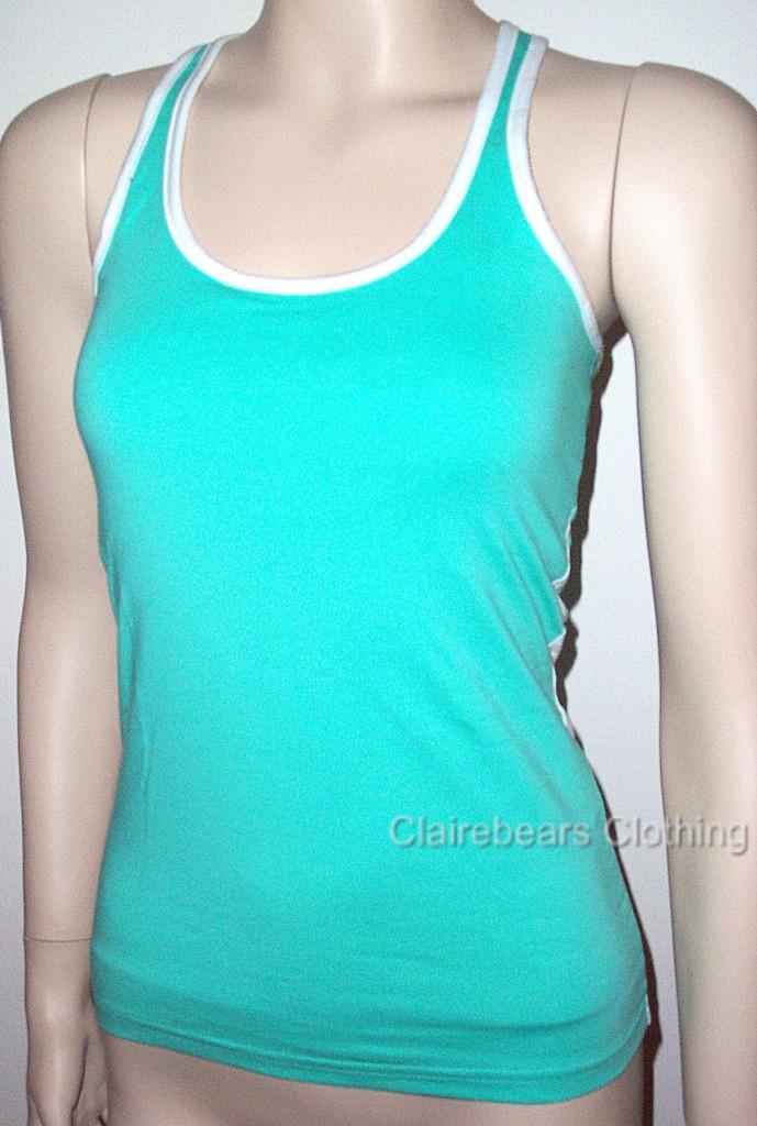 LADIES SPORTS TOP SINGLET CROSSOVER BACK SHELF BRA NEW eBay