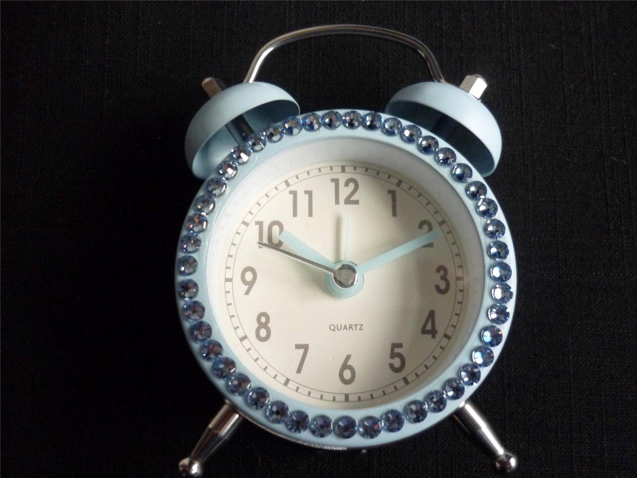 CUTE MINI OLDFASHIONED ALARM CLOCK WITH SWAROVSKI CRYSTAL DETAIL eBay