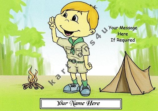 Cartoon Red Hair Boy. Boy Scout Personalised Cartoon