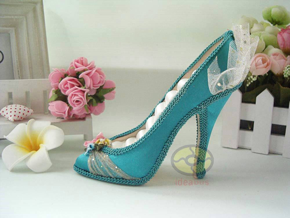 turquoise High Heel Shoe Jewelry Ring Holder Display Organizer 5"tall