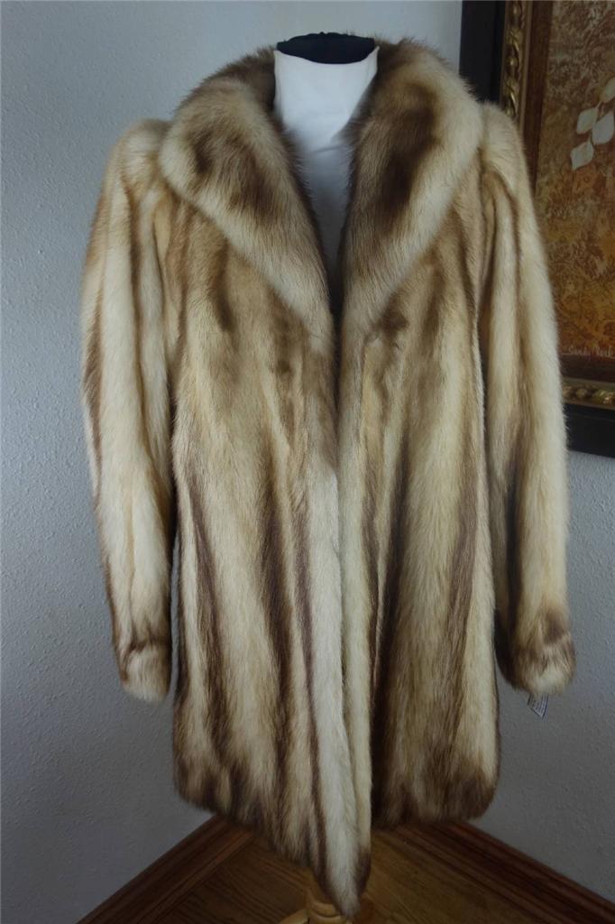 Excellent Medium Fitch Fur Coat Jacket 1604c