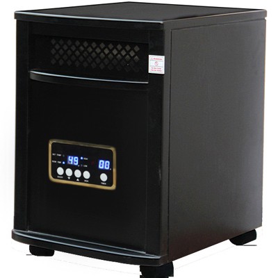 Portable Indoor Quartz Infrared Heater with remote from Atlas, in black