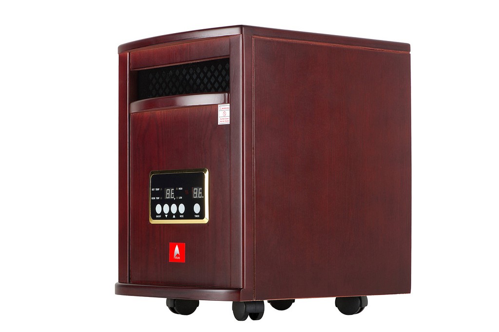 Portable Indoor Quartz Infrared Heater with remote from Atlas, in black
