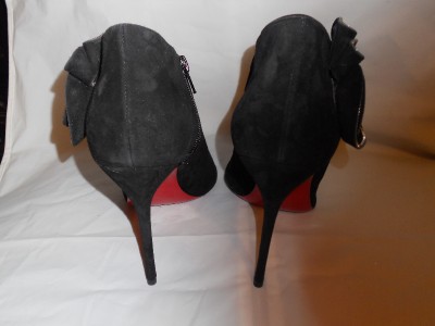 fake louboutins - Christian Louboutin Mrs Baba Black Suede Ankle Booties Boots Shoes ...