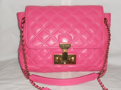 Marc Jacobs The Single Baroque Pink Quilted Leather Flap Shoulder Crossbody Bag | eBay