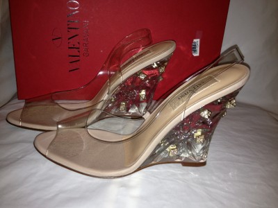 clear wedge heels shoes pvc rockstud valentino studded plexi pump crystal naked