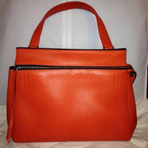 Celine Edge Medium Leather Tote Shopping Hand Shoulder Bag Shopper ...  