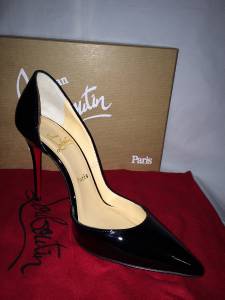 christian louboutin iriza black patent pumps