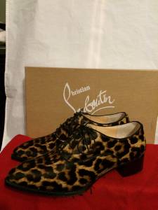 christian louboutin copy - Christian Louboutin Zazou Pony Leopard Lace Up Flat Loafers ...