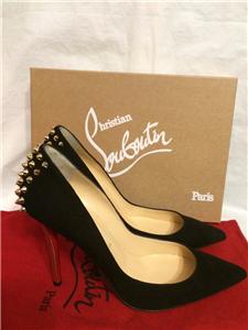Christian Louboutin Zappa 100 Suede Metal Spike Heels Pumps Shoes ...
