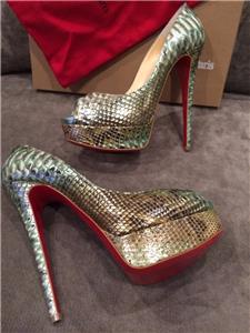 Christian Louboutin Lady Peep Python Tropicana Platform Pumps ...