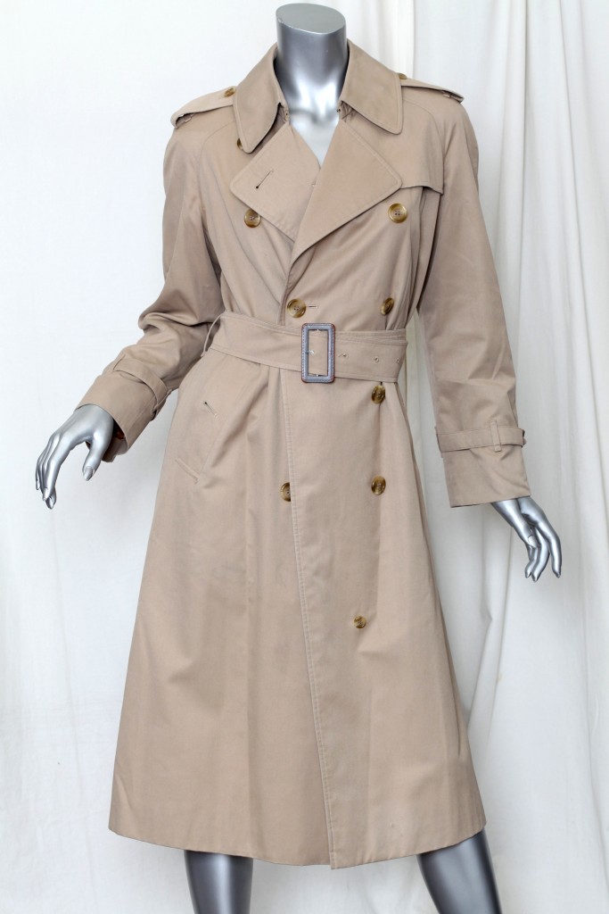 BURBERRY VINTAGE Khaki Belted Trench Trenchcoat Double Breasted Coat