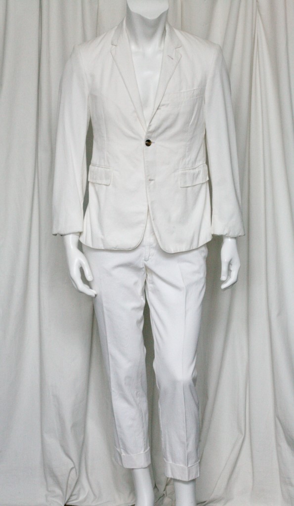 THOM BROWNE White Cotton Mens 3Button Pant+Blazer Jacket Suit 38 TB1 eBay