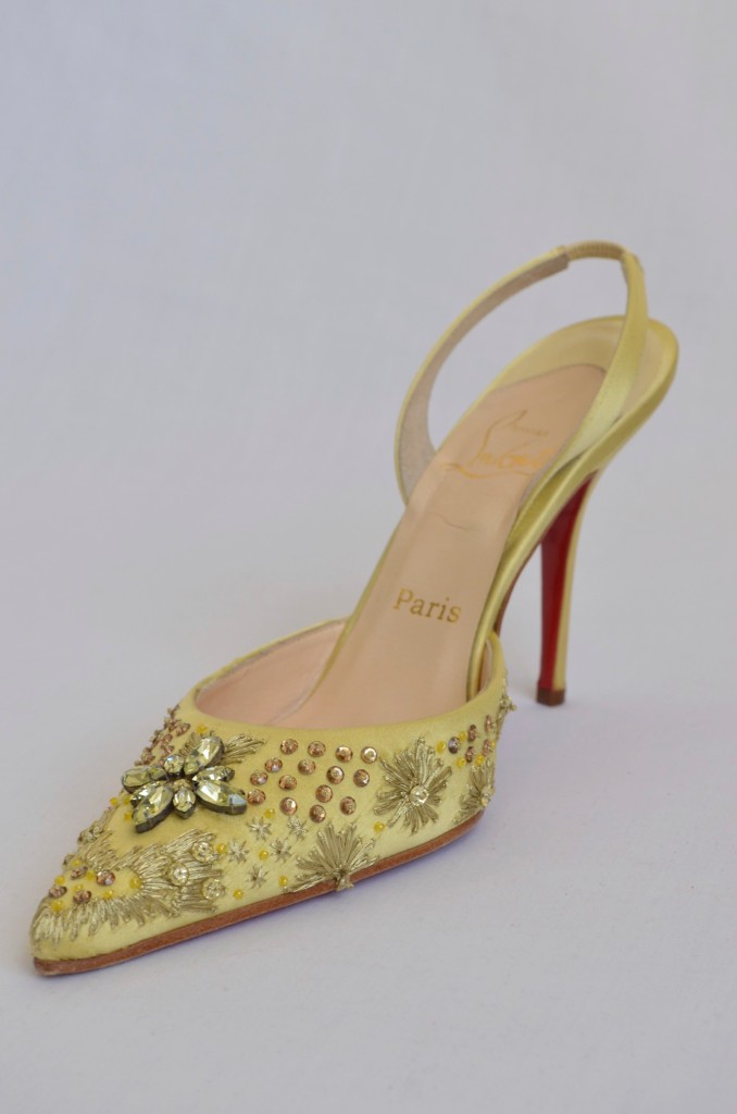 CHRISTIAN LOUBOUTIN Satin CRYSTAL+SEQUIN+EMBROIDERY Mule High Heel Pump