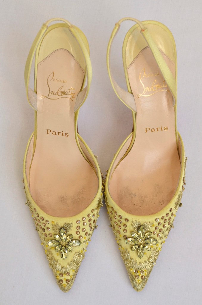 CHRISTIAN LOUBOUTIN Satin CRYSTAL+SEQUIN+EMBROIDERY Mule High Heel Pump