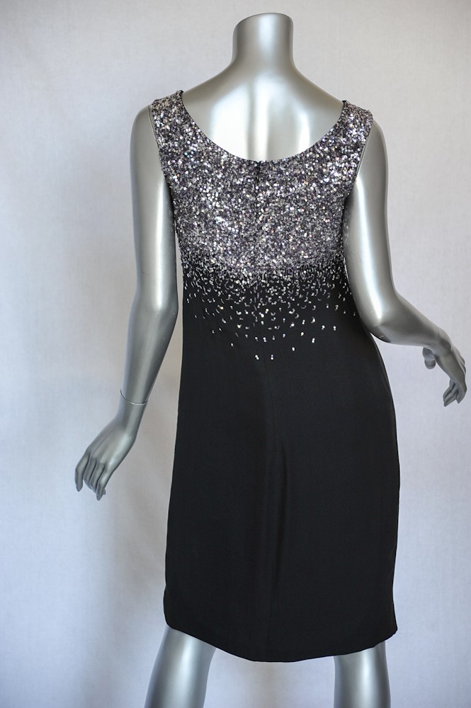 badgley mischka black sequin gown