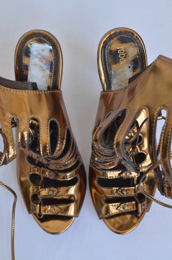 rto Cavalli Womens Gold Open TOE Gladiator